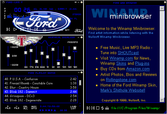 My Ford Winamp Skin!